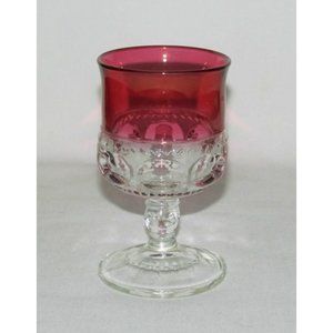 Indiana Glass KINGS CROWN Ruby Stained Claret Wine Goblet